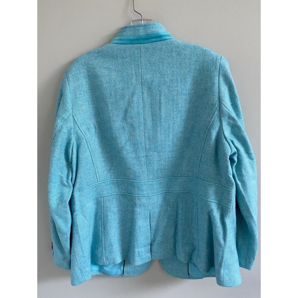 TALBOTS Classic Shetland Blazer Bicolor Herringbone Women' Plus Sz 14 Wool Blend - Picture 5 of 11